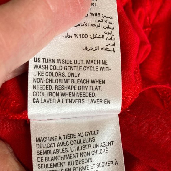 Style & Co Red Mixed Media Knit Top with Embroidered Chiffon Overlay Size XXL - Picture 5 of 9